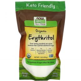 Now Foods, Organic, Эритритол, натуральный подсластитель, 1 фунт (454 г)