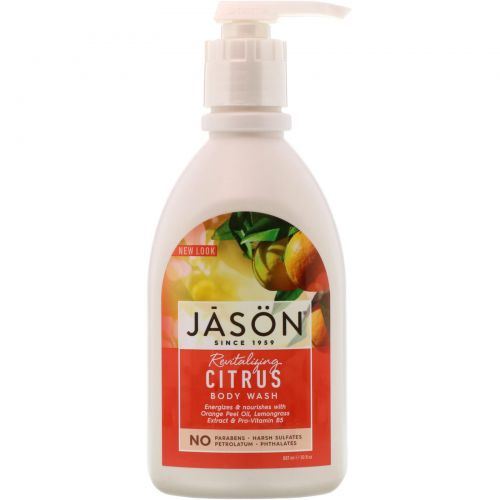 Jason Natural, Чистый натуральный тонизирующий гель для душа с цитрусовыми, 887 мл