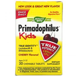 Nature's Way, Примадофилус, для детей от 2 до 12 лет, в жевательном виде со вкусом вишни, 30 таблеток