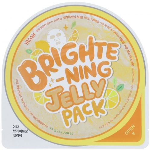 Yadah, Brightening Jelly Pack, 5 Sheets, 1.11 fl oz (33 ml) Each