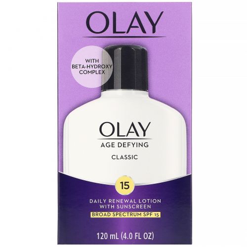 Olay, Age Defying, Classic, дневной восстанавливающий лосьон с солнцезащитными фильтрами SPF 15, 120 мл (4 жидк. унции)