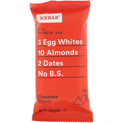 RXBAR, Протеиновый батончик, шоколад и вишня, 12 батончиков, 52 г каждый