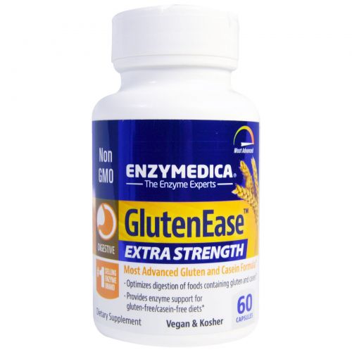 Enzymedica, GlutenEase 2X с активным ферментом DPP-IV, 60 капсул