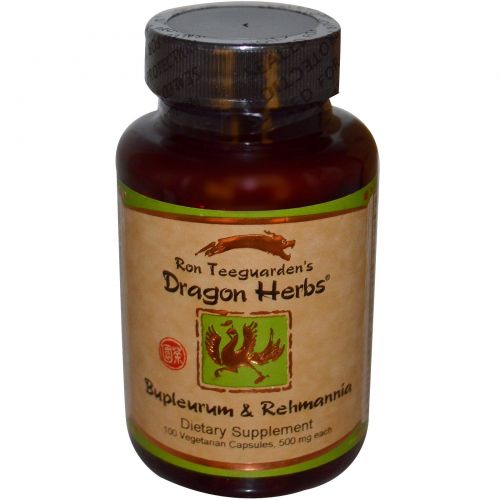 Dragon Herbs, Володушка с реманией, 500 мг, 100 капсул на растительной основе