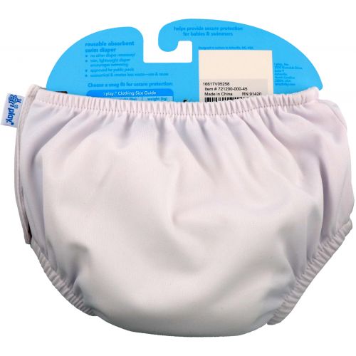 i play Inc., Swim Diaper, Reusable & Absorbent, 24 Months, White, 1 Diaper