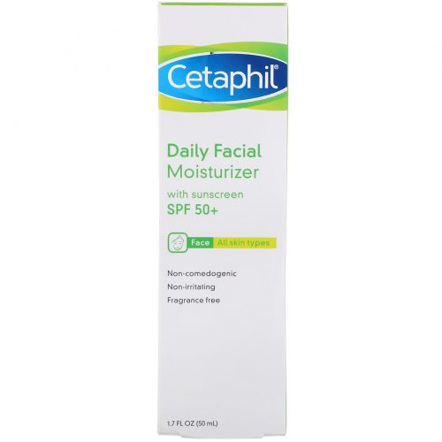 Cetaphil, Дневной увлажняющий крем для лица с SPF 50+, 50 мл