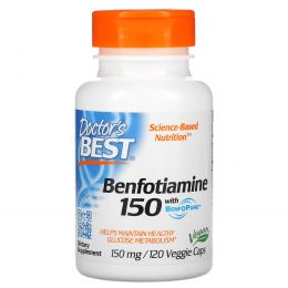 Doctor's Best, Бенфотиамин 150 с BenfoPure, 150 мг, 120 вегетарианских капсул