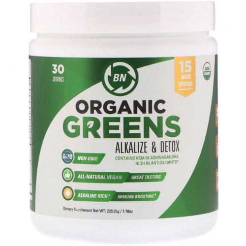 BN LABS, Organic Greens, Alkalize & Detox, 7.70 oz (220.35 g)