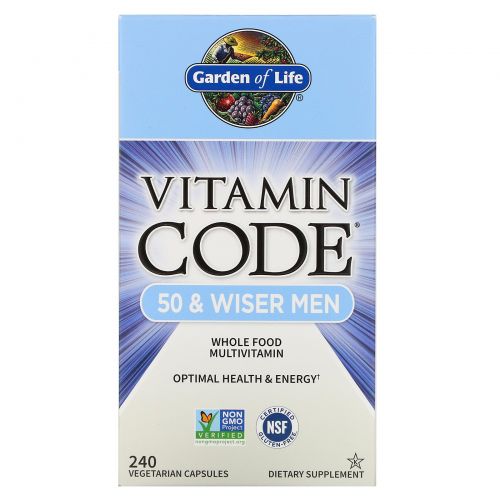 Garden of Life, Vitamin Code, для мужчин от 50-ти лет и старше, 240 растительных капсул