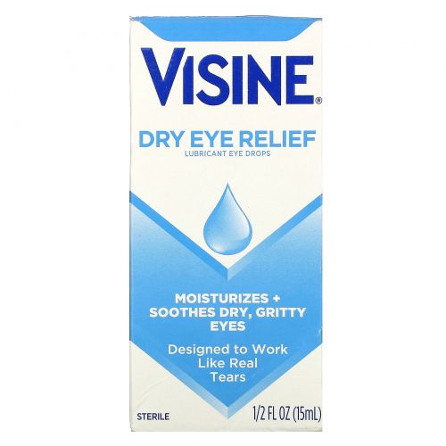 Visine, Dry Eye Relief, Lubricant Eye Drops, 1/2 fl oz (15 ml)