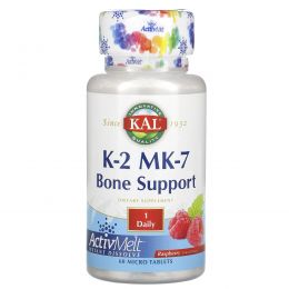 KAL, K-2 MK-7, Bone Support, Raspberry, 60 Micro Tablets