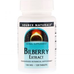 Source Naturals, Экстракт черники, 100 мг, 120 таблеток