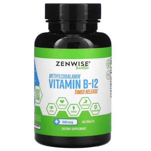 Zenwise Health, Vitamin B12, Timed Release Formula, 160 Tablets