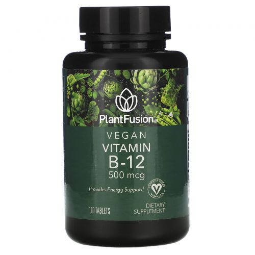 PlantFusion, Vegan Vitamin B-12, 500 mcg, 100 Tablets