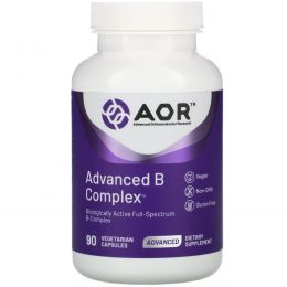Advanced Orthomolecular Research AOR, Продвинутый выпуск, улучшенный B-комплекс, 90 растительных капсул