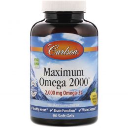 Carlson Labs, Maximum Omega 2000, 2,000 mg, 90 Softgels