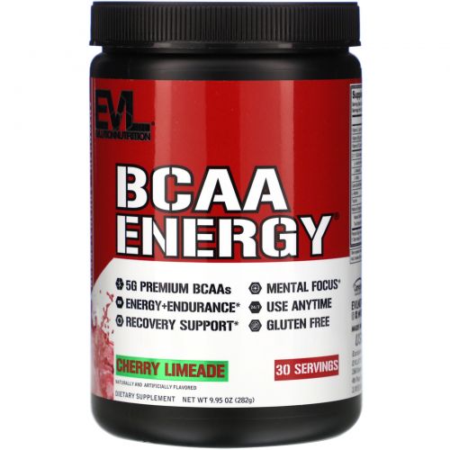 EVLution Nutrition, BCAA Energy, Напиток из Лаймового Сока с Вишней, 9,9 унций (282 г)