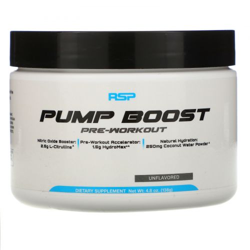 RSP Nutrition, Pump Boost Pre-Workout, Unflavored, 4.8 oz (138 g)