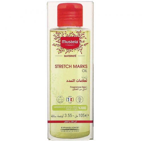 Mustela, Stretch Marks Oil, Fragrance Free, 3.55 fl oz (105 ml)