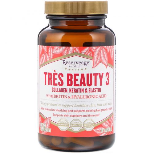 ReserveAge Nutrition, Tres Beauty 3, 90 капсул