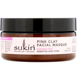 Sukin, Маска для лица с розовой глиной, для чувствительной кожи, 100 мл (3,38 унции)