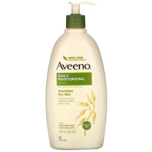 Aveeno, Active Naturals, Увлажняющий лосьон для ежедневного применения, без ароматизаторов, 18 жидких унций (532 мл)