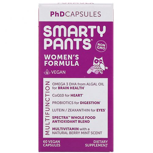 SmartyPants, PhD Capsules, формула для женщин, 60 растительных капсул