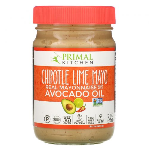 Primal Kitchen, Mayonnaise with Avocado Oil, Chipotle Lime, 12 fl oz (355 ml)