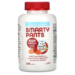SmartyPants, Kids Complete, Multivitamin, Omega 3 Fish Oil, Vitamin D3 and B12, Cherry Berry, 120 Gummies