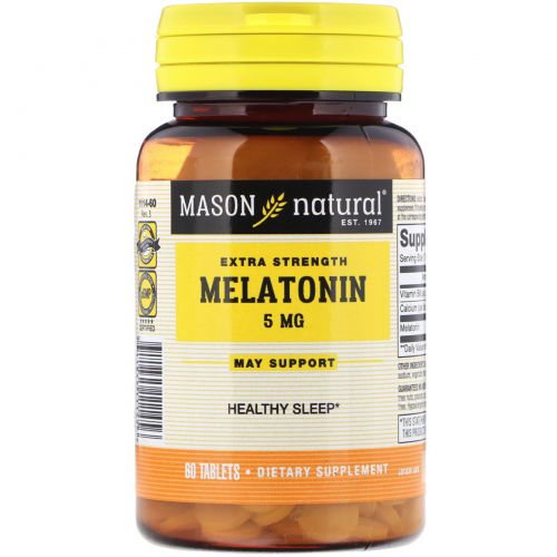 Mason Natural, Melatonin, 5 mg , 60 Tablets