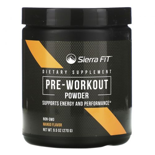 Sierra Fit, Pre-Workout Powder, Mango, 9.5 oz (270 g)