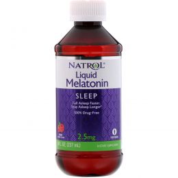Natrol, Liquid Melatonin, Sleep, Berry Natural Flavor, 2.5 mg, 8 fl oz (237 ml)