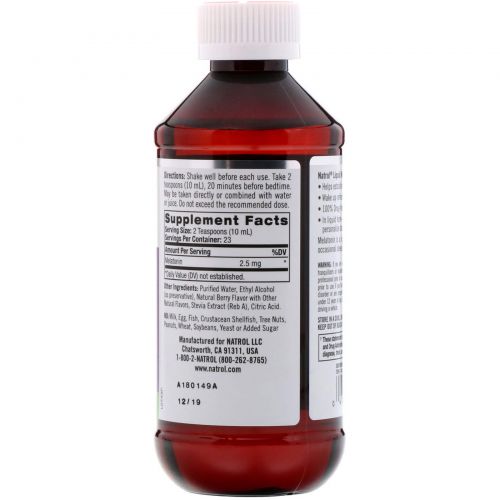 Natrol, Liquid Melatonin, Sleep, Berry Natural Flavor, 2.5 mg, 8 fl oz (237 ml)