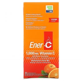 Ener-C, Витамин C, шипучий растворимый порошок для напитка со вкусом апельсина, 30 пакетиков, 9,2 унции (260,1 г)