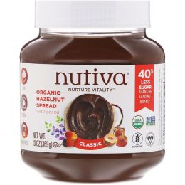 Nutiva, Органическая шоколадная паста со вкусом лесного ореха, Классическая, 13 жидкий унций (369 г)