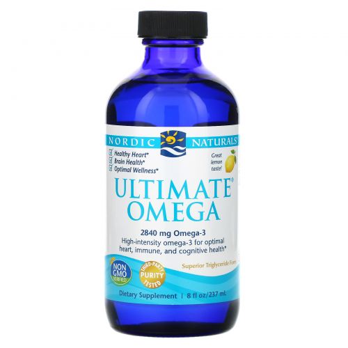 Nordic Naturals, Ultimate Omega, со вкусом лимона, 2840 мг, 8 жидких унций (237 мл)