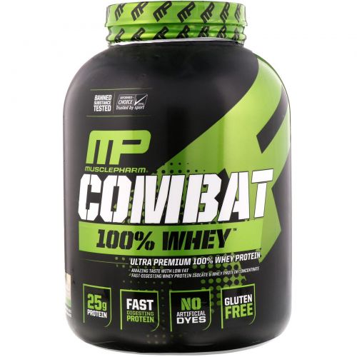 Muscle Pharm, Combat, 100% Whey, Baunilha, 5 lbs (2269 g)