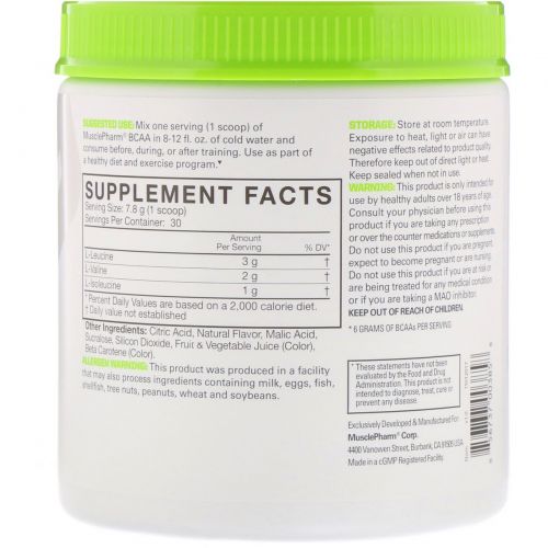 MusclePharm, BCAA Essentials, Lemon Lime,  0.52 lbs (234 g)