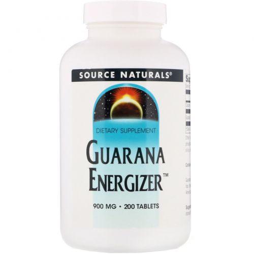 Source Naturals, Энергетическое средство гуарана, 900 мг, 200 таблеток