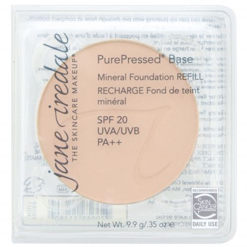 Jane Iredale, PurePressed Base, Mineral Foundation Refill, SPF 20 PA++, Light Beige, 0.35 oz (9.9 g)