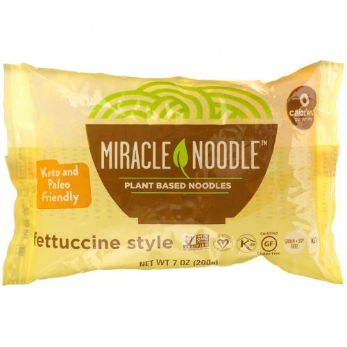 Miracle Noodle, Лапша Ширатаки, Феттучини, 7 унций (198 г)