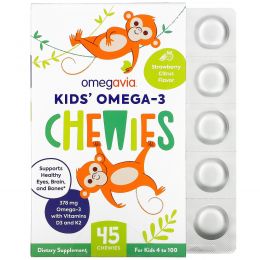 OmegaVia, Kids' Omega-3 Chewies, Strawberry Citrus, 45 Chewies