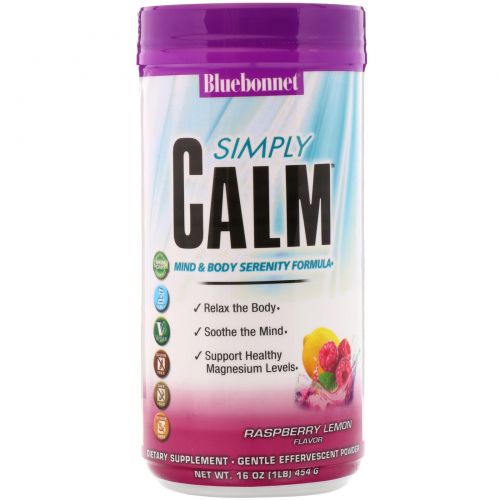 Bluebonnet Nutrition, Simply Calm Powder, Raspberry Lemon Flavor, 16 oz (454 g)