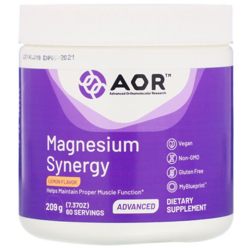 Advanced Orthomolecular Research AOR, Magnesium Synergy, 30 Servings (250 g)