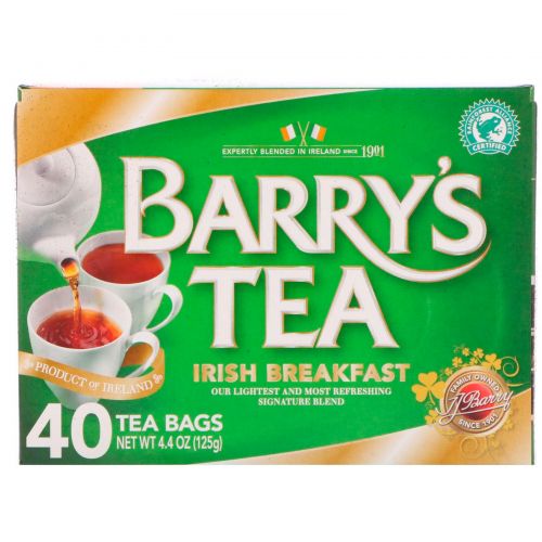 Barry's Tea, Чай «Ирландский завтрак», 40 пакетиков, 4,40 унции (125 г)