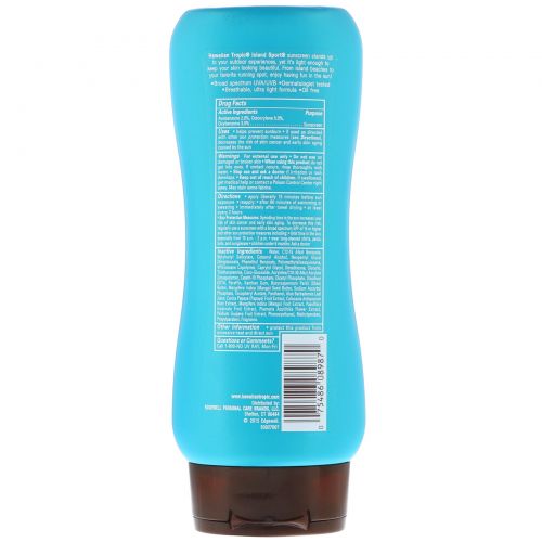 Hawaiian Tropic, Высокоэффективное солнцезащитное средство Island Sport с SPF 30, легкий тропический аромат, 236 мл