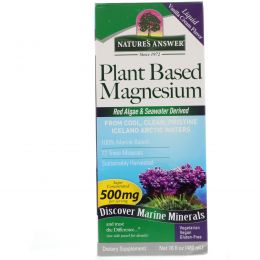 Nature's Answer, Магний на растительной основе, Вкус ванили и сливок, 500 мг, 16 ж. унц.(480 мл)