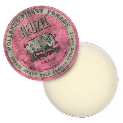 Reuzel, Pink Pomade, Grease, Heavy Hold, 4 oz (113 g)