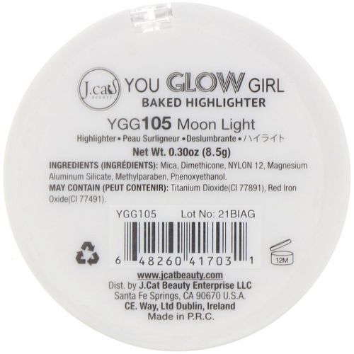 J.Cat Beauty, You Glow Girl, запеченый хайлайтер, оттенок YGG105 «Лунный свет», 8,5 г