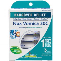 Boiron, Single Remedies, Чилибуха (Nux Vomica), 30C, 3 тубы, приблизительно 80 гранул в каждой